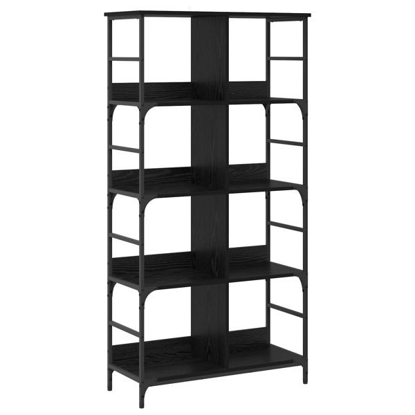 vidaXL Regal Schwarz Eichen-Optik 78,5 x 33 x 153 cm Metall PB, 8010894