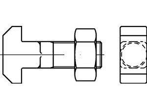 Hammerschrauben mit Sechskantmutter DIN 186 Mu 4.6 BM 20 x 90 VE=S (10 Stück)