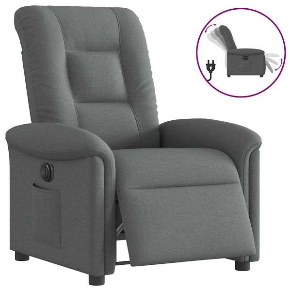 vidaXL Relaxsessel Elektrisch Dunkelgrau Stoff, 3303235