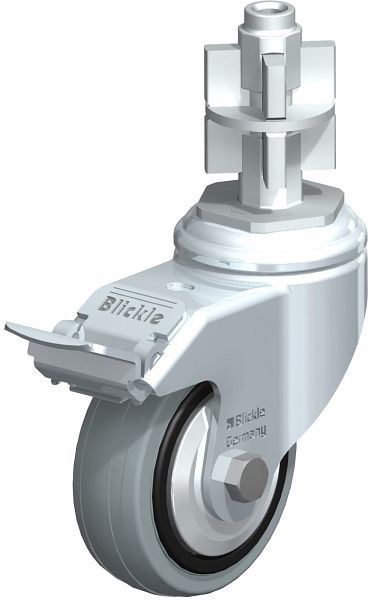 Blickle LKRA-VPA 80G-11-FI-FA-E17 Apparate-Lenkrolle mit Expander & Feststeller, Vollgummi, Grau, 750890