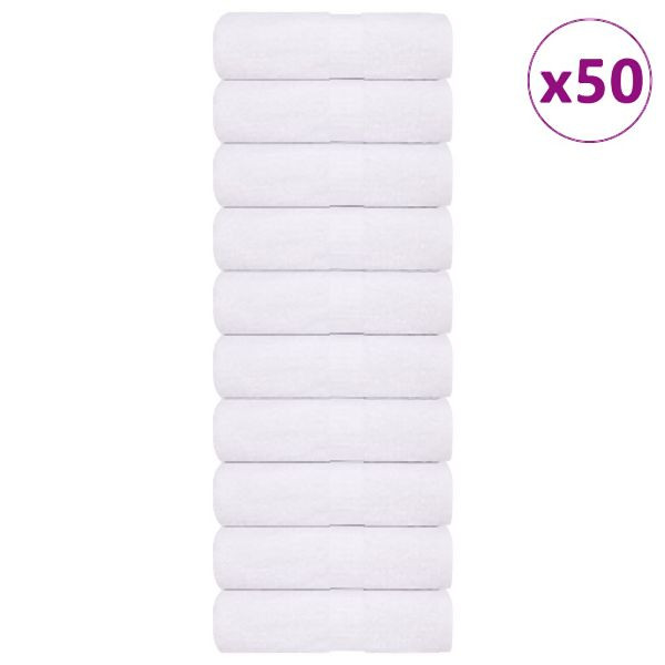 vidaXL Waschlappen 50 Stück Weiß 15x21 cm 360 g/m² 100% Baumwolle, 136640