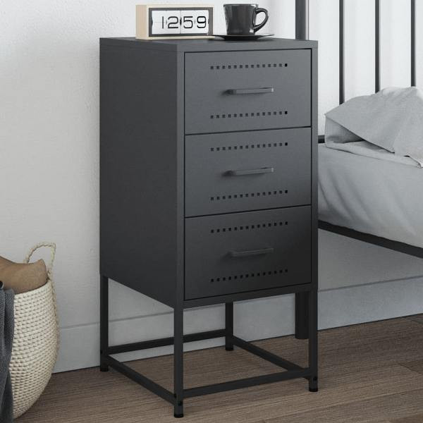 vidaXL Nachttisch Anthrazit 36x39x78 cm Stahl, 846582, 8721102634659