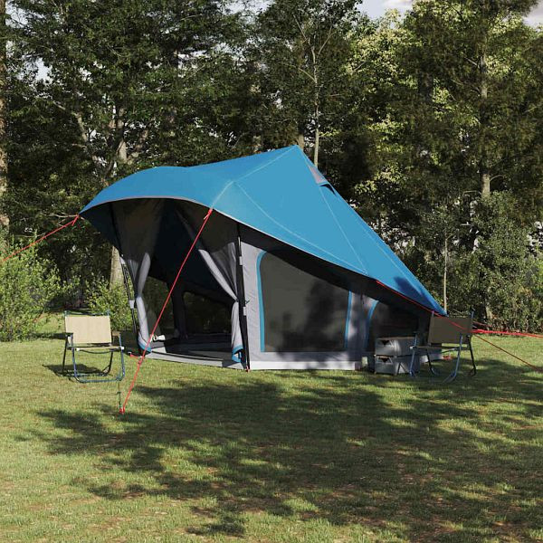 vidaXL Familien-Tipi-Zelt mit Dach Blau und Grau 508 x 470 x 300 cm, 42000967
