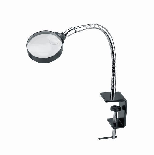 Schweizer Arbeitsstandlupe Tech-Line Bifo, 2x/4x; Ø90/Ø20mm, aplanatisch, bifokus, Tischklemme, 31503