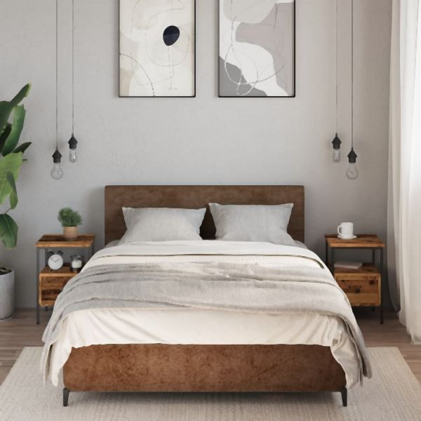 vidaXL Nachttische 2 Stk. Altholz-Optik 34x36x50 cm Holzwerkstoff, 857263