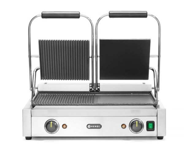 Hendi Kontaktgrill - Doppelversion halb glatt, halb gerillt, LxBxH: 570x370x210 mm, 263907