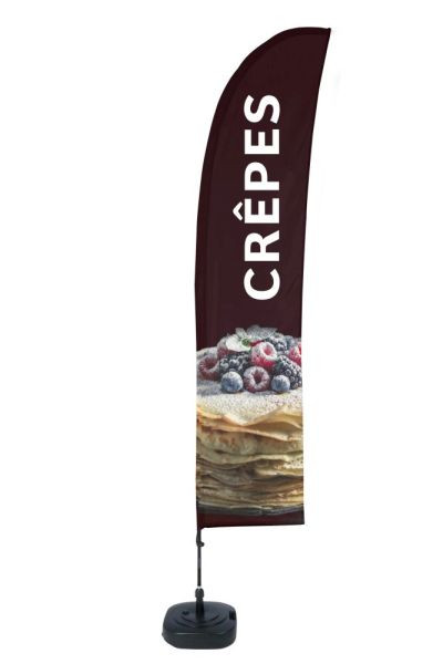 Showdown Displays Beach Flag Budget Wind Komplettset Pancakes Französisch, BFBL-WT21-17-I623