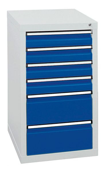 stumpf Schubladenschrank Serie STS 410, RAL 7035/5010, 6 Schubladen (4x100, 2x200 mm), 7101574