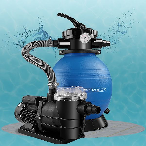 monzana Sandfilteranlage Pool 9600 L/h mit Vorfilter 7-Wege Ventil, 106833