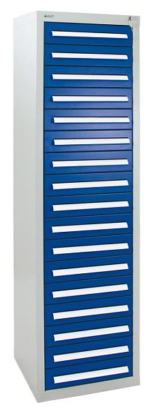 stumpf Schubladenschrank Serie T-100/35-5, RAL 7035/5010, 17 Schubladen (17 x100mm), 8155174