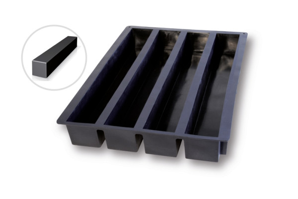 Schneider Backform aus Silikon Rinne, 40 x 60 cm, Abmessung 495 x 70 mm, Höhe 70 mm, 115315