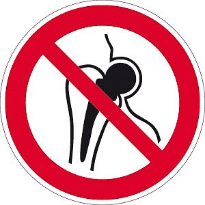 Moedel Kein Zutritt für Personen mit Implantaten aus Metall ISO 7010, Folie, Ø 100 mm, 58594