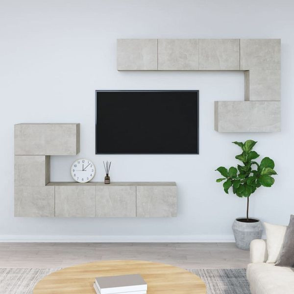 vidaXL TV-Wandschrank Betongrau Holzwerkstoff, 3114585, 8720287107316