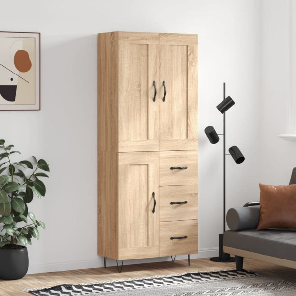 vidaXL Highboard Sonoma-Eiche 69,5x34x180 cm Holzwerkstoff, 3200036