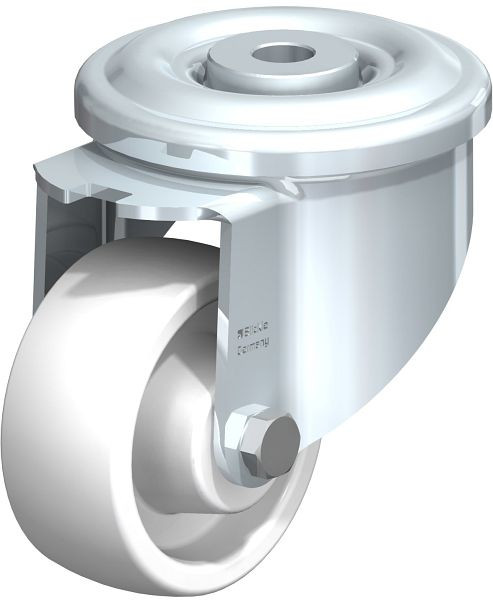 Blickle LKR-SPO 75G Stahlblech-Lenkrolle, schwere Ausführung, mit Rückenloch, Polyamid, Weiß, 601849