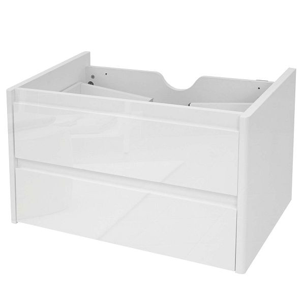 Mendler Waschbeckenunterschrank HWC-B19, Waschtischunterschrank Waschtisch Badezimmer, hochglanz Soft-Close 50x80cm, weiß, 57628