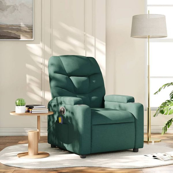 vidaXL Massagesessel Dunkelgrün Stoff, 372459, 8721012201057