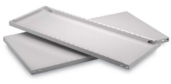 hofe Stahlboden 1300x400x40x0,88 mm, lichtgrau -Trennblechlochung über 900-, Kastenform, K13040M/9