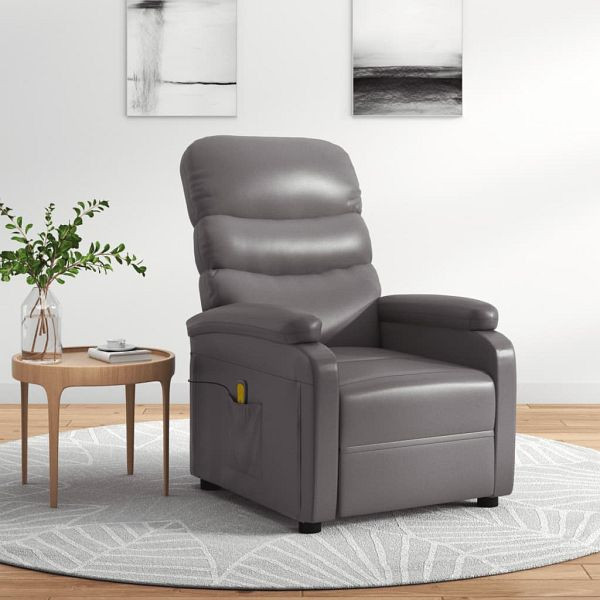 vidaXL Massagesessel Grau Kunstleder, Top-Qualität, 342696