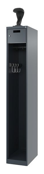 C+P Feuerwehrspind Evolo, Modell PRAKTUS, 1 Abteil, H1850xB300xT500 mm, Anthrazit, Helmhalter, 0492015-10 S10004