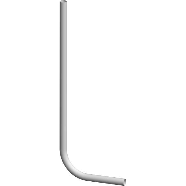 KWC WC-Spülrohr, mit Bogen, Kunststoff, Durchmesser 28x1 mm, 700x250 mm, für WC-Spüler, 2030068209