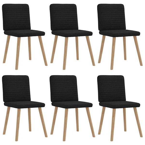 vidaXL Esszimmerstühle 6 Stk. Schwarz Stoff, 3315516, 8721158569615