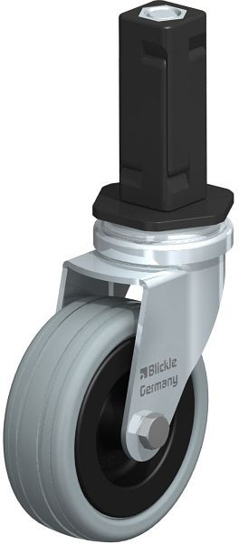 Blickle LRA-VPA 75G-EV03 Apparate-Lenkrolle mit Expander, Vollgummi, Grau, 848021