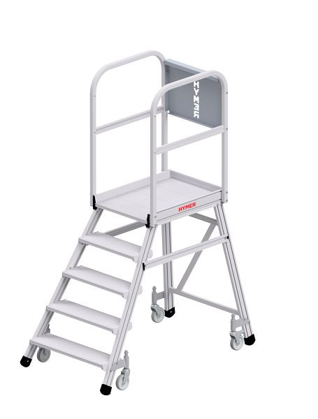 HYMER Podesttreppe fahrbar, einseitig begehbar, 5 Stufen, 618805