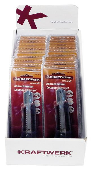Kraftwerk Display mit Teppichmesser 5 Ersatzklingen 165mm 18mm 20Stk, 901.309.000