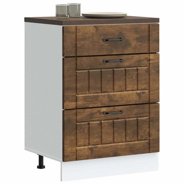 vidaXL Küchen-Unterschrank Lucca Räuchereiche Holzwerkstoff, 854274