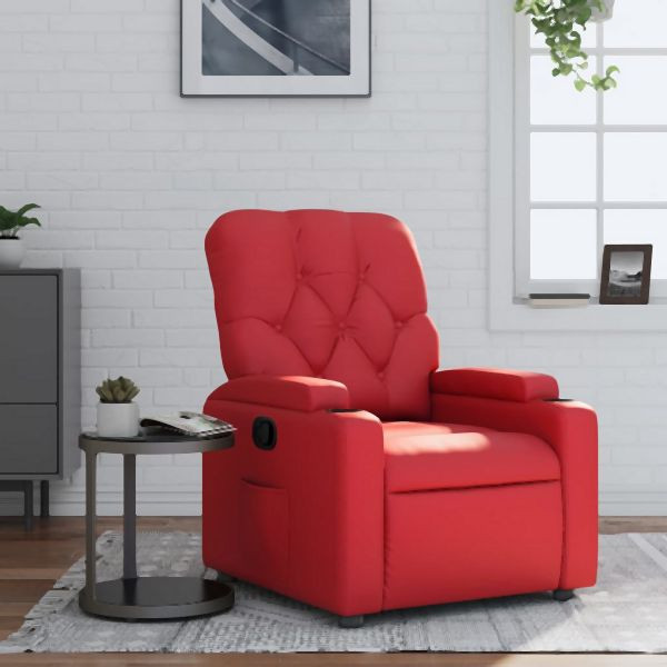 vidaXL Relaxsessel Rot Kunstleder, Zurücklehnen, 372508
