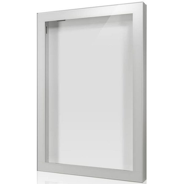 Stein HGS Schaukasten -Infomedia CL- mit Sicherheitsschloss, weiß, 90mm/70mm, Passepartout in RAL 7035 lackiert, Maße (B x H): 850 x 1240 mm, 21141-02011