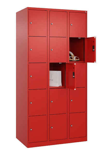 C+P Schließfachschrank Evolo PLUS, 15 Fächer, 1850x900x500mm, 3020/3020, 049000-305 S10025