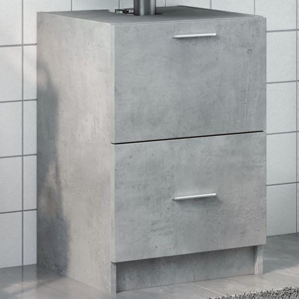 vidaXL Waschbeckenunterschrank Betongrau 40x37x59 cm Holzwerkstoff, 848104