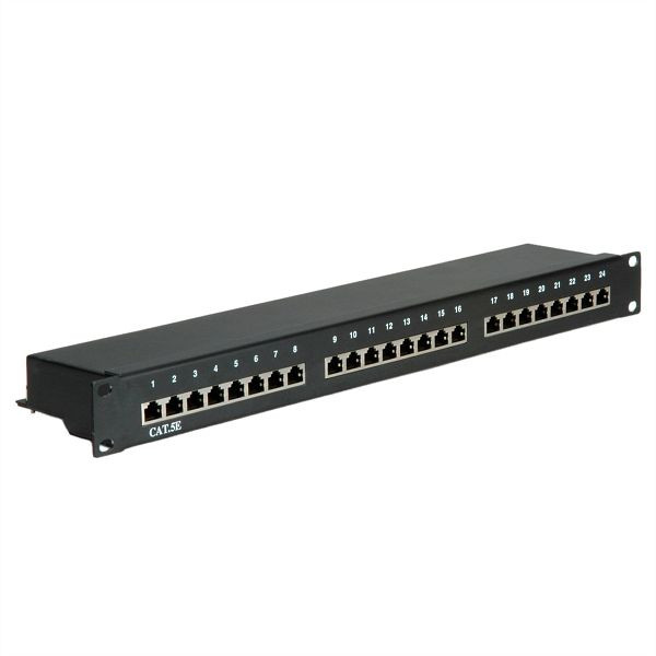 VALUE Kategorie 5e (Class D) 19"-Patchpanel, 24P, geschirmt, schwarz, 26.99.0328