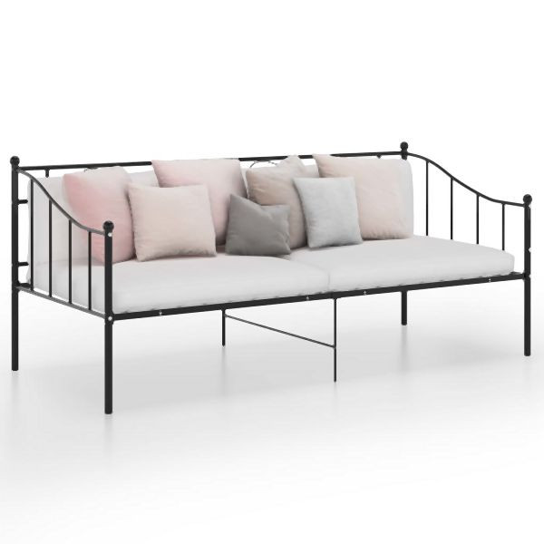 vidaXL Schlafsofa Bettgestell Schwarz Metall 90x200 cm, 324773