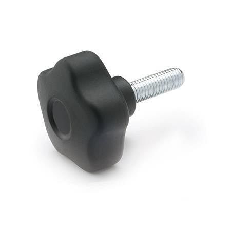 Ganter Softline-Sterngriffschrauben, Kunststoff (GN 5337.6-43-M6-25), VE: 25 Stück, 5337.6-43-M6-25