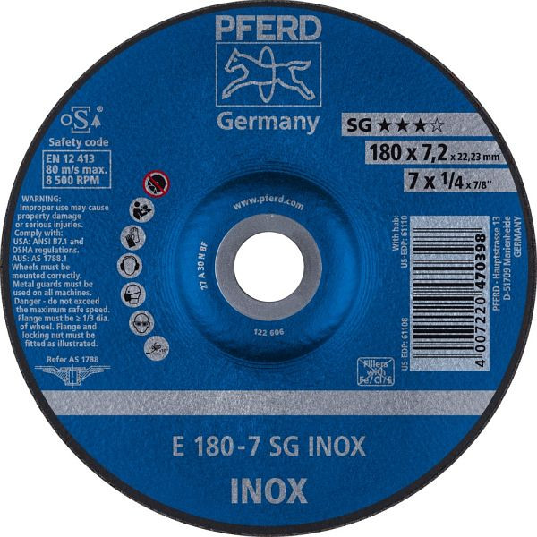 Pferd Schruppscheibe E 180-7 SG INOX, VE: 10 Stück, 62217632