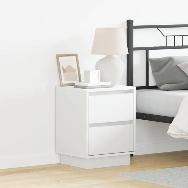 vidaXL Nachttisch mit 2 pcs Weiß 39 x 34,5 x 50 cm Holzwerkstoff, 869611