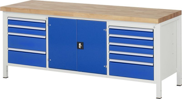 RAU Werkbank Serie 8000 - Modell 8908, B2000 x T700 x H840-1040 mm, 13-8908A2-207B4H.11