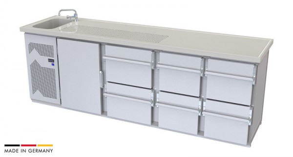 hefa Theke Novis 27V/1L-TZZZ, Abmaße: 950 x 2.700 x 650/700 mm, Novis 27V/1L-TZZZ