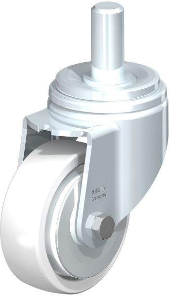Blickle LHZ-SPO 127G-FA Stahlblech-Lenkrolle, Schwerlast-Ausführung, mit Zapfen, Polyamid, Weiß, 852943