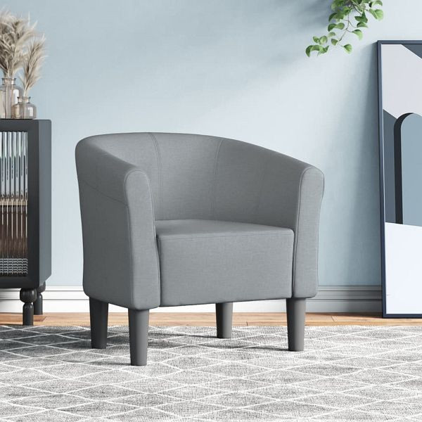 vidaXL Clubsessel Hellgrau Stoff, 356429, 8720845436018