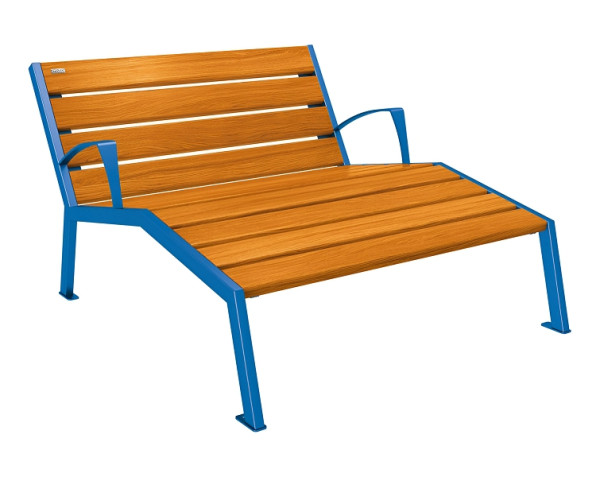 Procity Liegestuhl Silaos 1200 mm, Mit Armlehne, Holz & Stahl, helle Eiche/RAL 5010, 209643.5010.CHEC