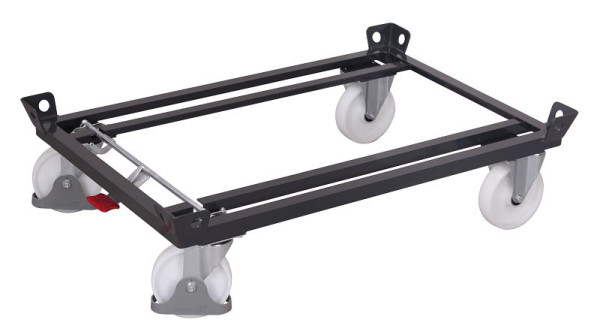 VARIOfit Fahrgestell, Ladefläche: 810 x 610 mm, RAL 7016 anthrazitgrau, Radsatz: Bereifung aus Polyamid, sw-870.441/AG