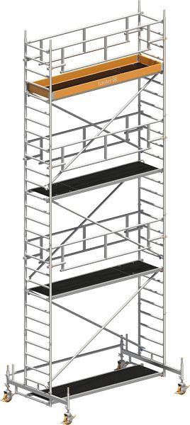 Layher Gerüst Uni Standard P2 SAFETY PLUS mit Doppelgeländer, Max. Plattformhöhe: 6,35 m, 1421106