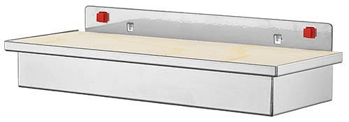 Bedrunka+Hirth Werkzeugaufnahmebox mit Holzplatte zum Selbstbohren, Maße in mm (BxTxH): 340 x 135 x 55, 03.87.422