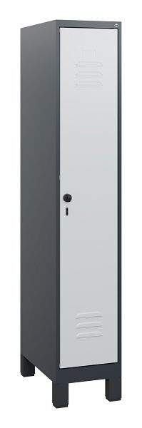 C+P Umkleidespind Classic PLUS, Füße, 1630x300x500mm, 7016/7035, Drehriegel, 0800105-10 S10013