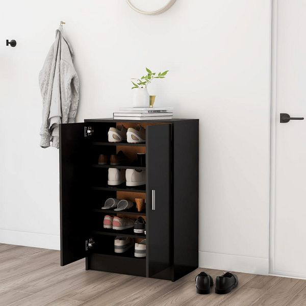 vidaXL Schuhschrank Schwarz 60x35x92 cm Holzwerkstoff, 808928