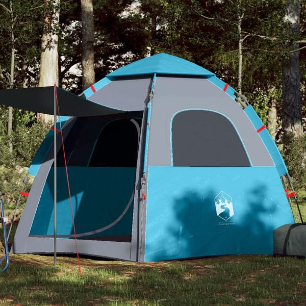vidaXL Campingzelt 4 Personen Blau Quick Release, 4005333